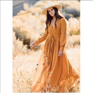 Jessakae Collection Marigold Long Maxi Dress Size Small Chiffon